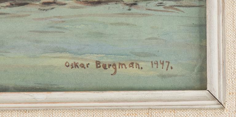 Oskar Bergman, watercolour on paper, signed Oskar Bergman and dated 1947.