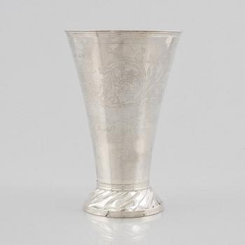A silver beaker by Lars Löfgren, Hudiksvall (1797-1853).