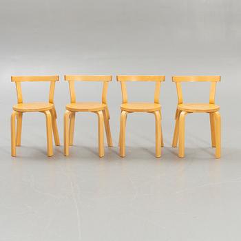 Alvar Aalto, stolar, 4 st, modell 68, Artek, Finland.