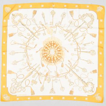 HERMÈS, SCARFAR, 2 st, "Projets Carrés" och "Les Clés".