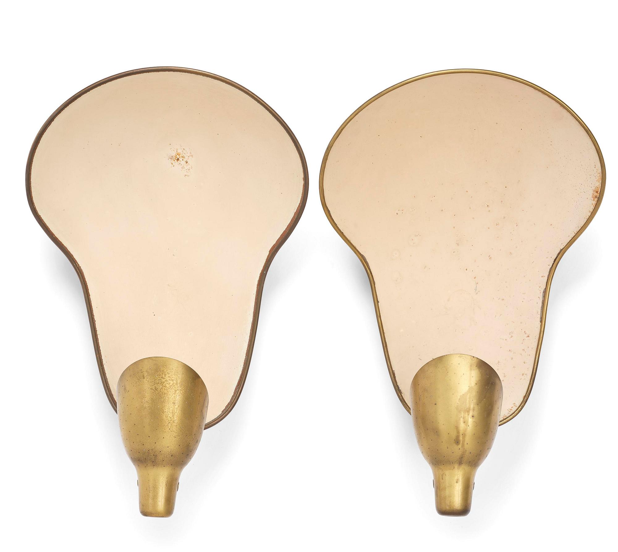 Carl-Axel Acking, a pair of wall lamps model "5017", Bröderna Malmströms Metallvarufabrik, Malmö, 1940s.