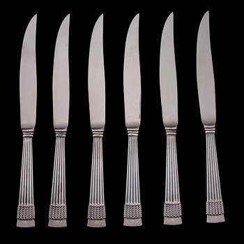 PARTI BESTICK, 36 st, silver, "Tähkä", 1977-2000. Totalvikt inkl knivblad 1520 g.