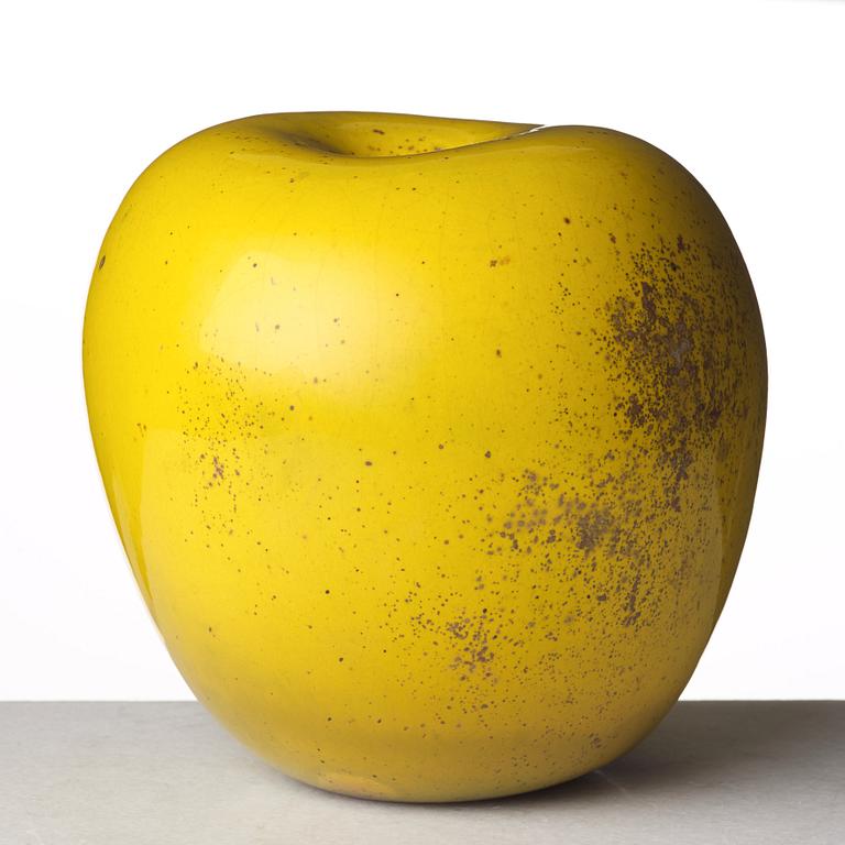 Hans Hedberg, a faience sculpture of an apple, Biot, France.