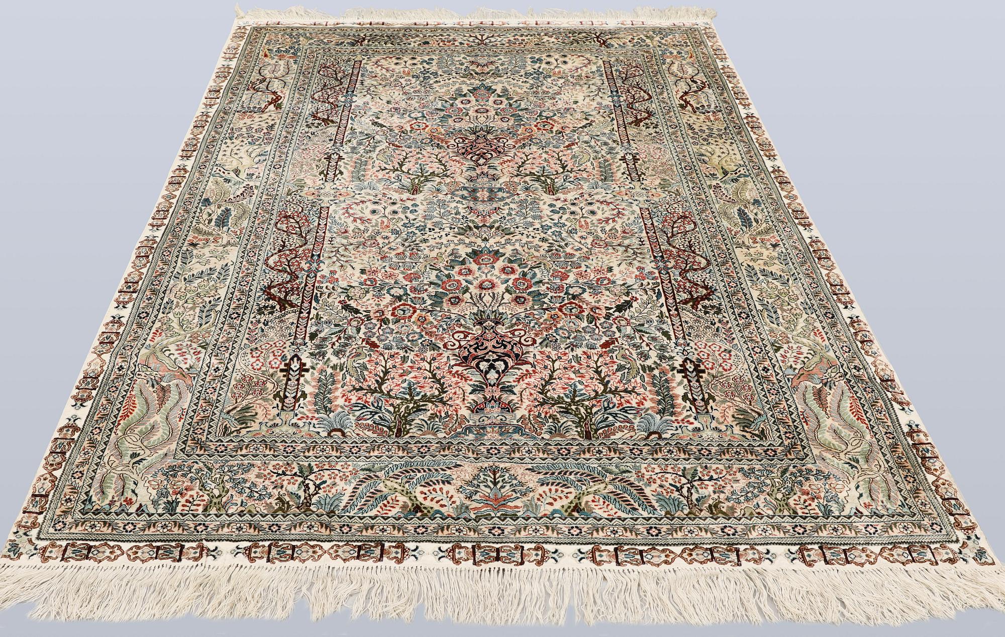 Matta, silke, orientalisk, ca 184 x 116 cm.