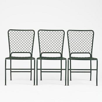 Josef Frank, trädgårdsstolar, nio stycken, modell 591, Firma Svenskt Tenn.