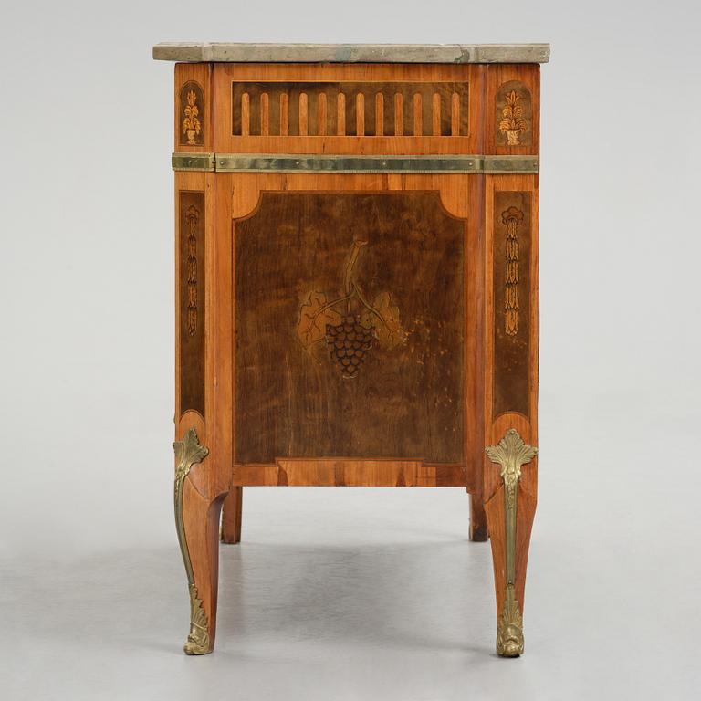 A Gustavian marquetry commode attributed to J. Hultsten (master in Stockholm 1773-94).