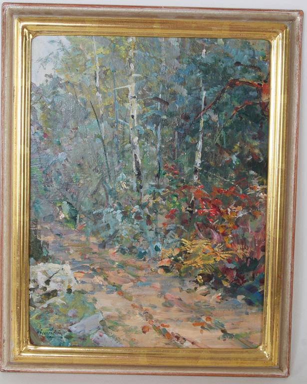 HUGO ÖFVERSTRÖM, olja på pannå, sign.