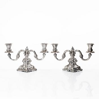 Candelsticks, a pair, silver, Baroque style, 20th century.