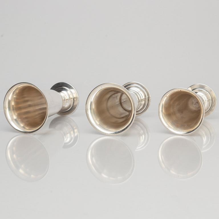 Ten Silver Beakers, 20th Century.