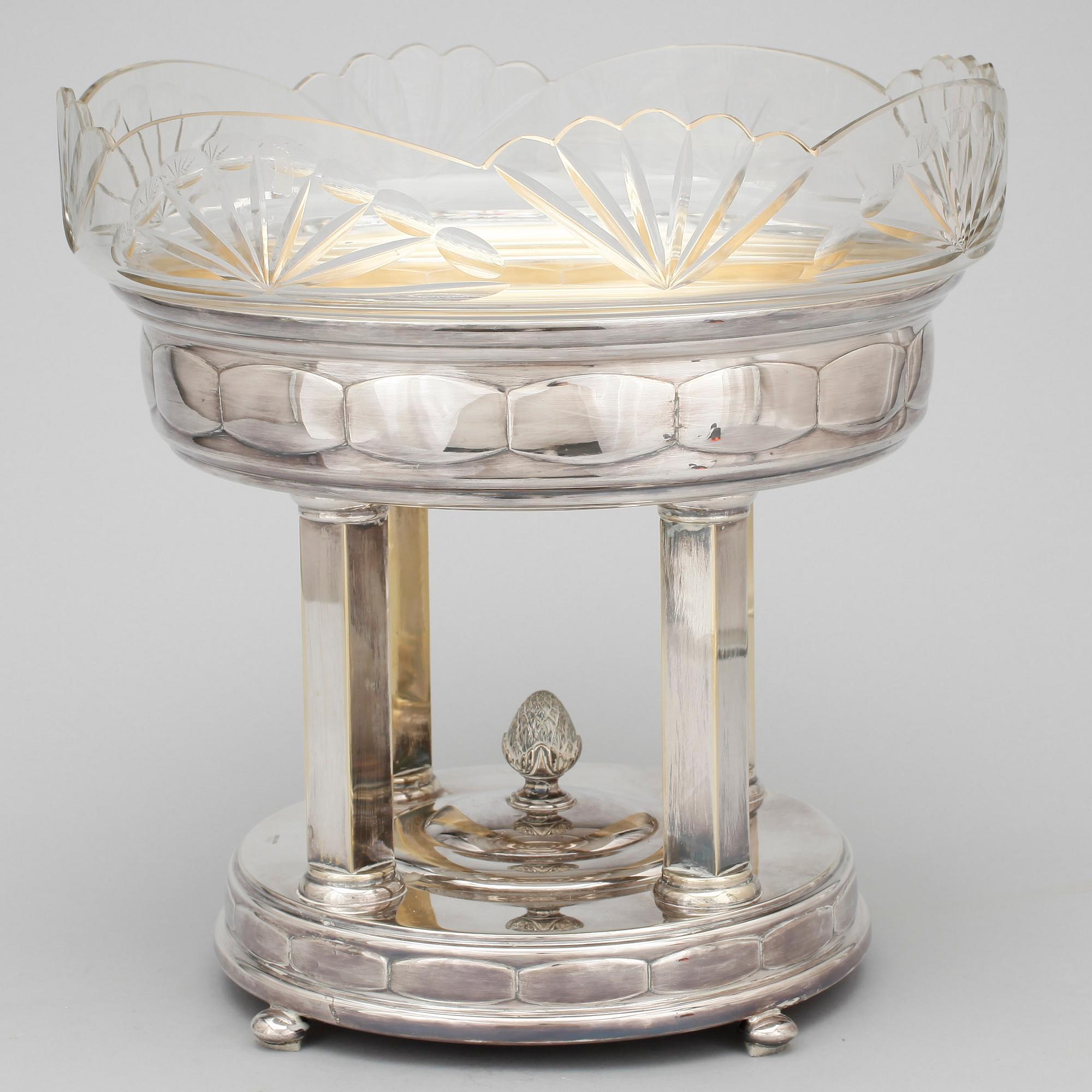 UPPSATSSKÅL, nysilver, CG Hallberg, 1900-talets första hälft.