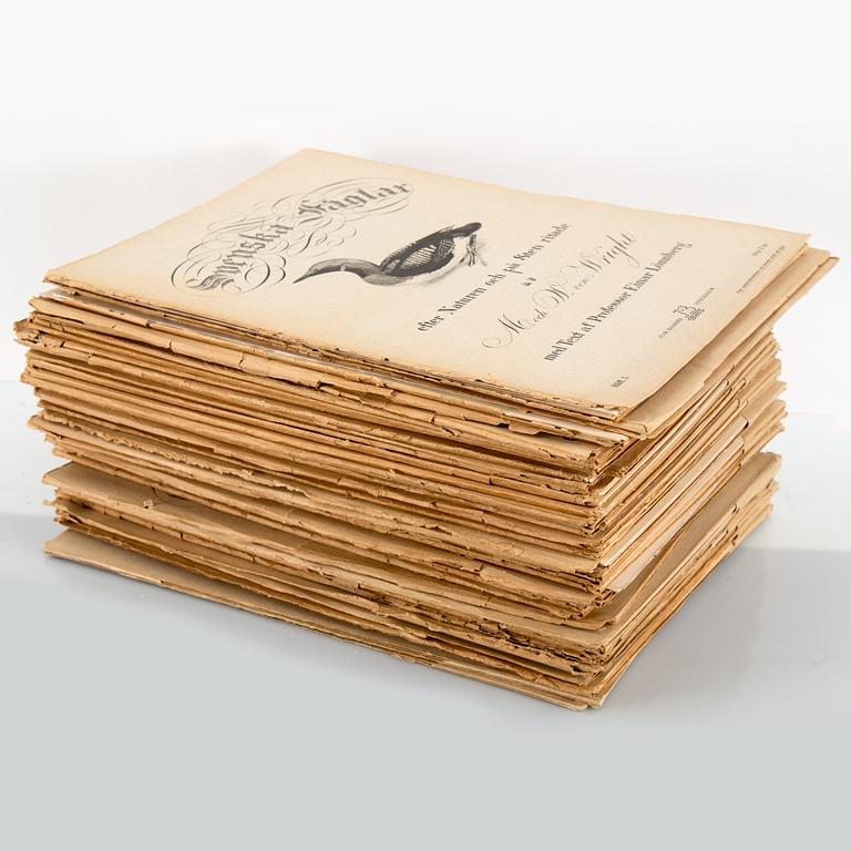 Set of 30 folders, "Svenska Fåglar", M., W. & F. von Wright, Stockholm 1918-1926.