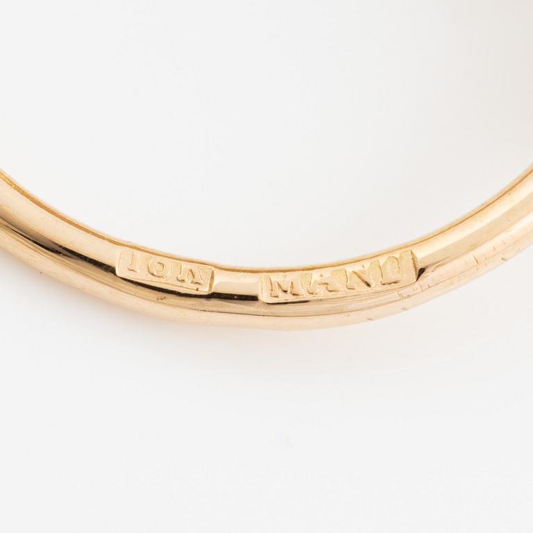 Ring, Mandelstam, 18K guld med limekvarts, peridot och briljantslipade diamanter.