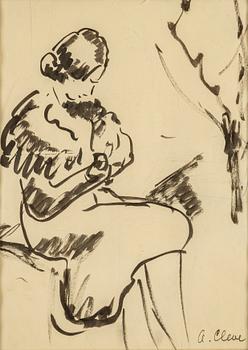 AGNES CLEVE, ink on paper. Signed.