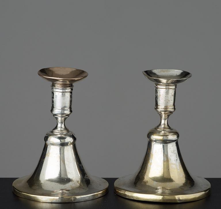 A pair of Swedish 18th century candlesticks.