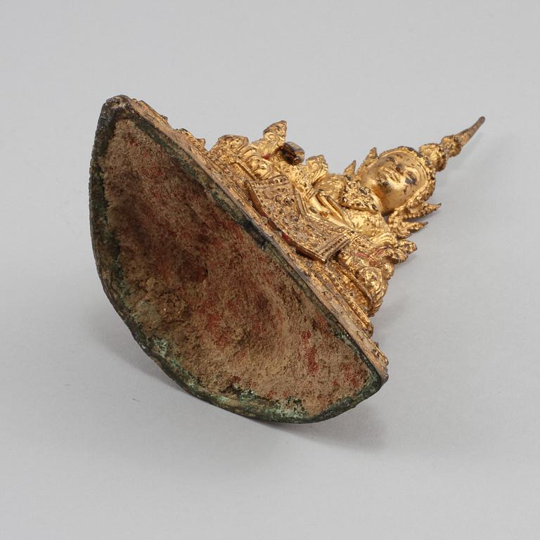 FIGURIN, delvis bronserad metall, Thailand, sent 1800-tal.