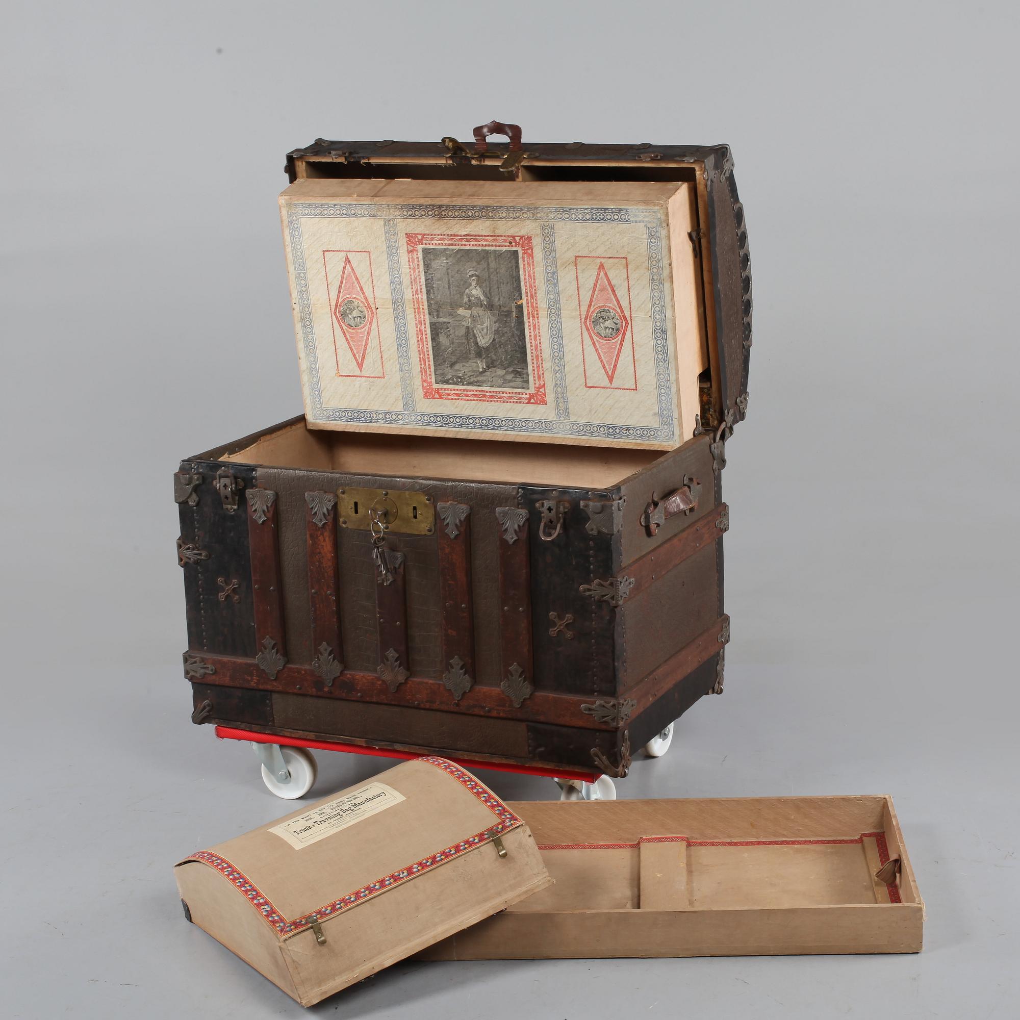 KOFFERT, Martin Mathias Secor, Chicago, omkring sekelskiftet 1800/1900, etikettmärkt.