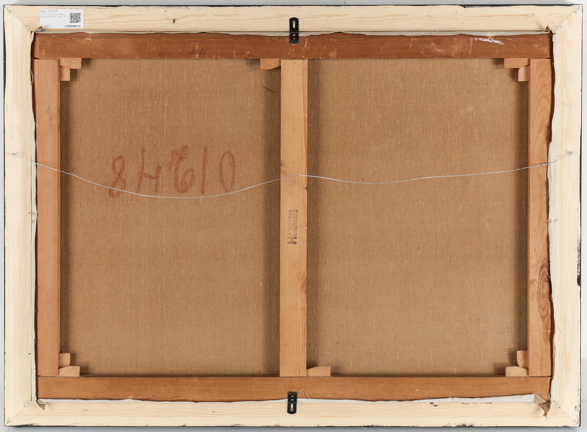 GOTTFRID KALLSTENIUS, olja på duk, Signerad och daterad ”G. Kallstenius - 35”.