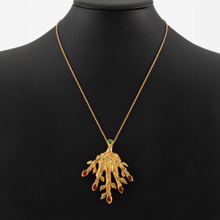 Pendant/brooch with chain "Leaf Veined Hand", Joies/Salvador Dali.