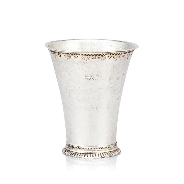 A Swedish 18th Century silver beaker, marks of Johan Steinfort, Stockholm 1758.