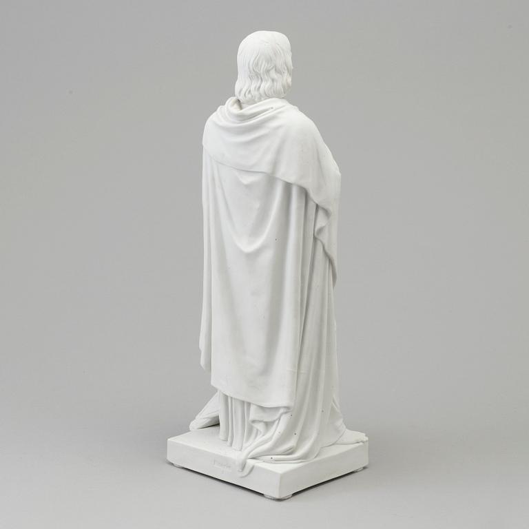 A bisquit figure of 'the Apostle Johannes' after Bertel Thorvaldsen, Royal Copenhagen, Denmark, 19th Century.