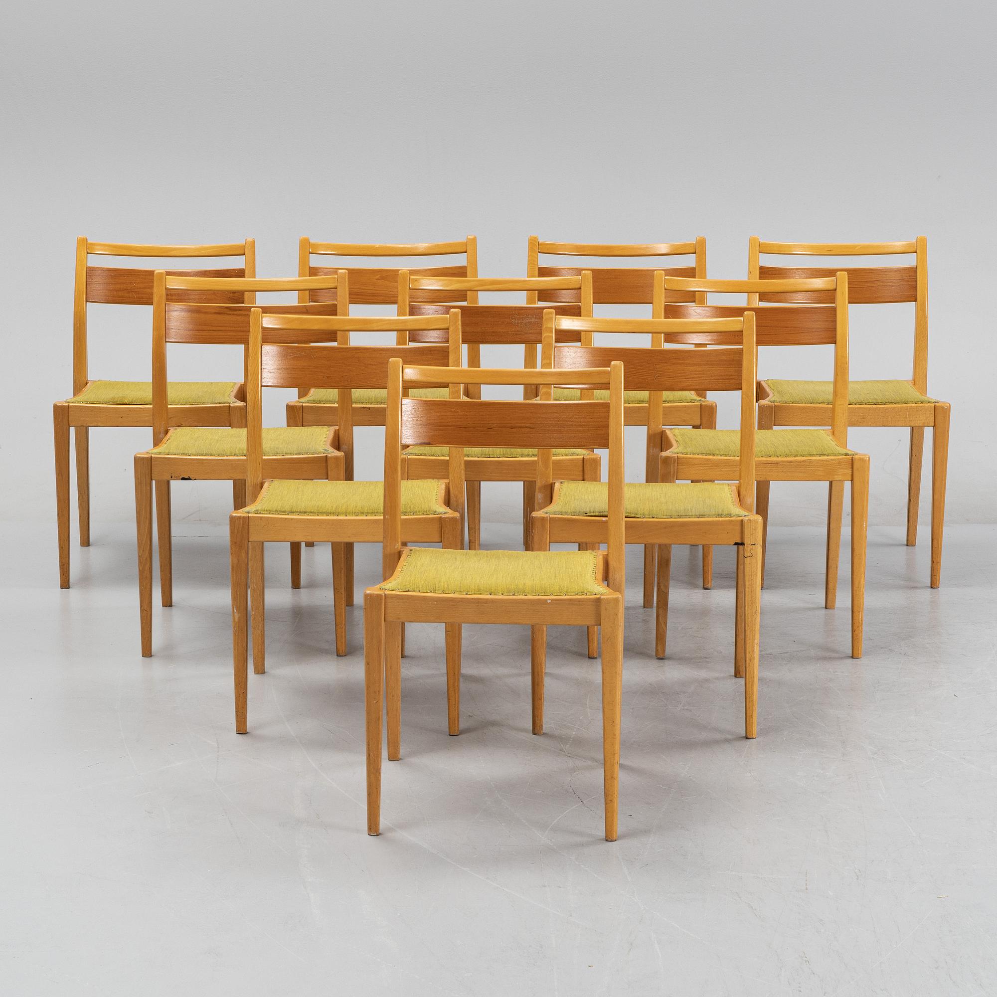 Axel Larsson, stolar, 10 st, Gemla, Diö, 1950-tal.