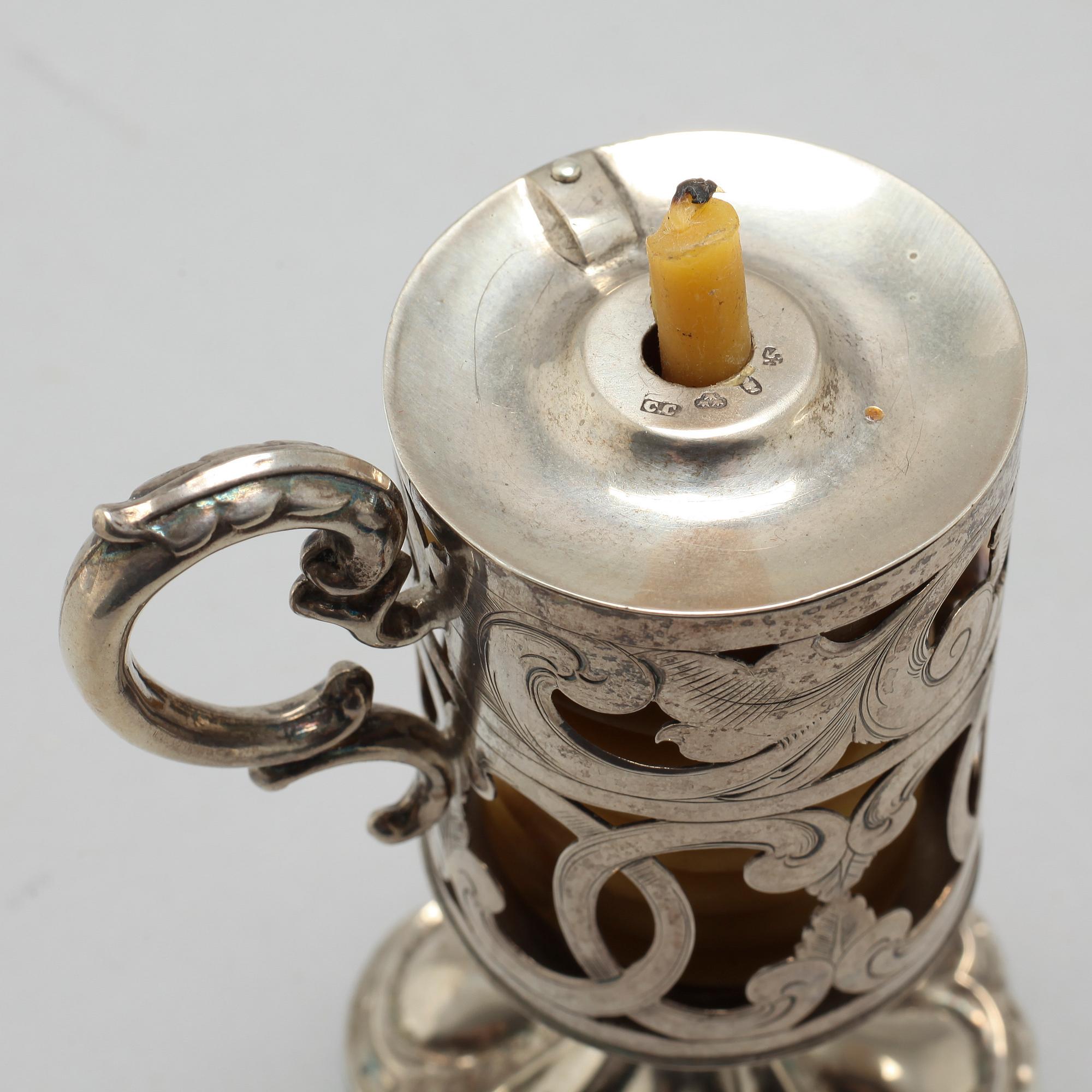 CHRISTOPHER CREUTZ, vaxljusstake, silver, Stockholm, 1859.