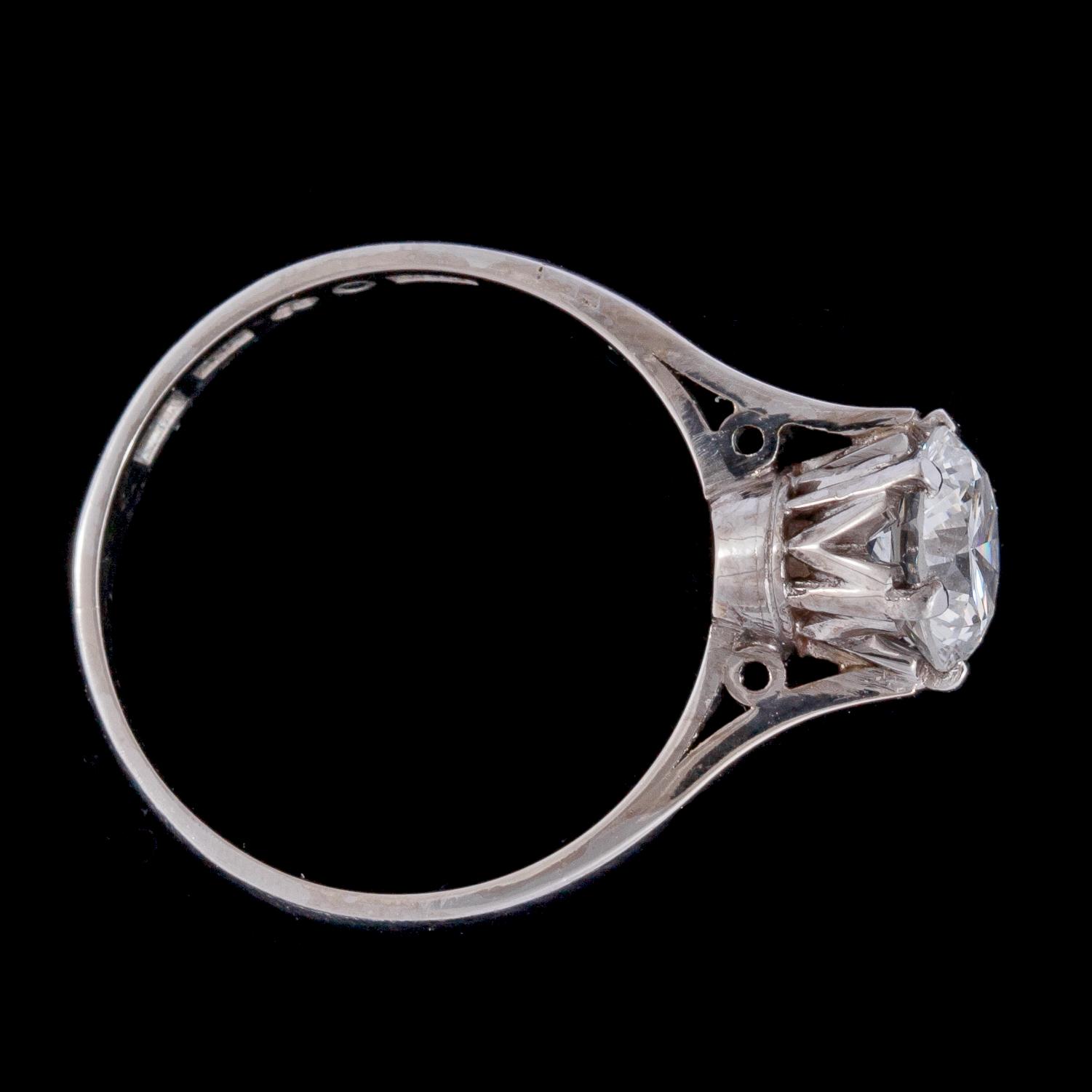 RING, briljantslipad diamant 1.11 ct.
