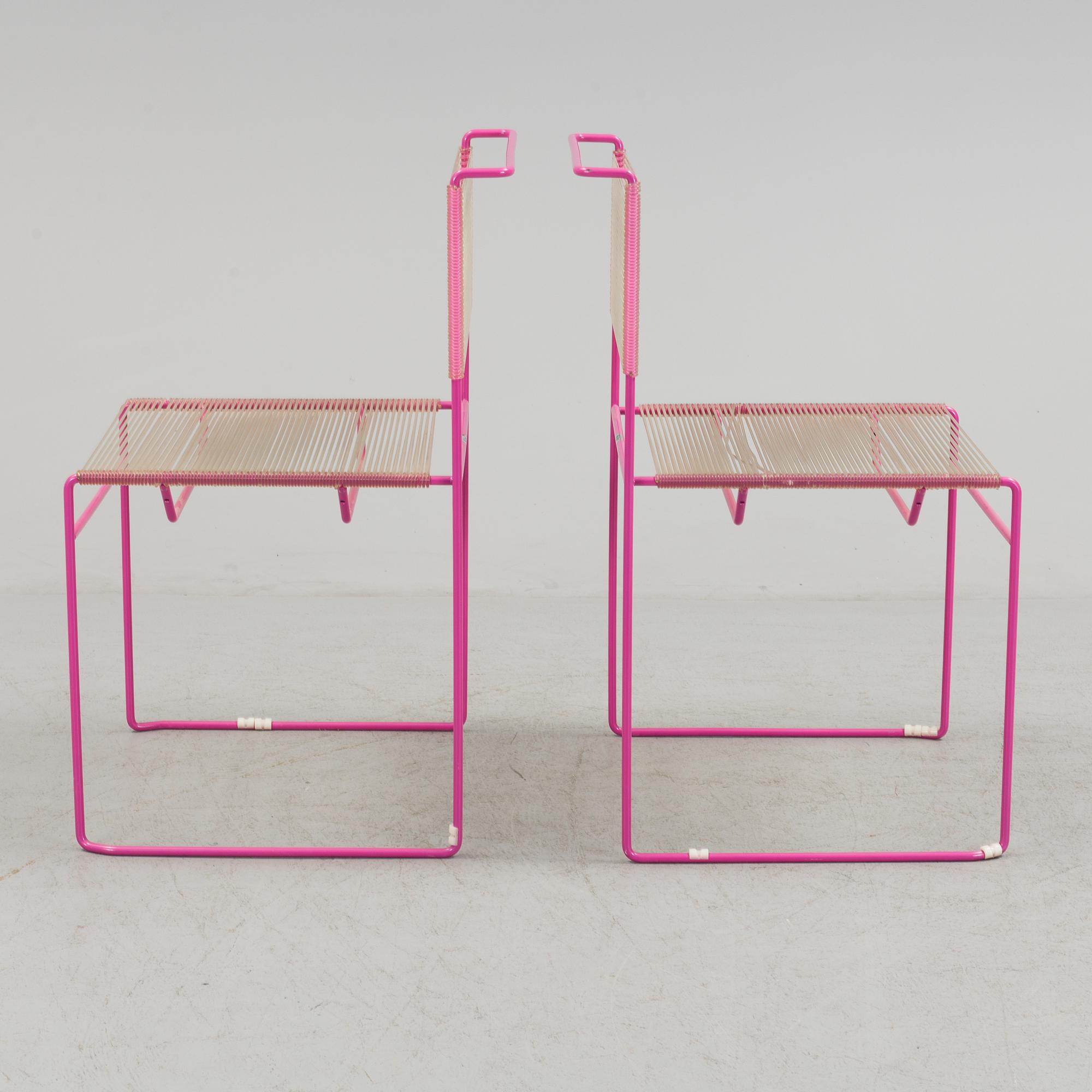 CHAIRS, a pair, "Fly Line" by CMP-padova Italy, second half of the 20th century. Signed with label.