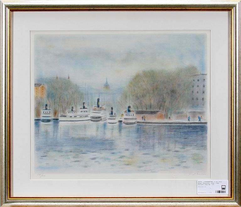 LITOGRAFIER, 2 st, bla Bengt Fransson, sign, numr 226/250 resp HC.