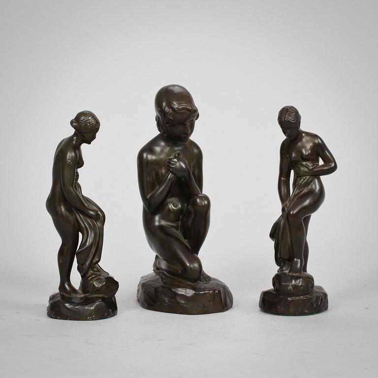 SKULPTURER, 3 st, Just Andersen, Danmark, 1900-talets första hälft.