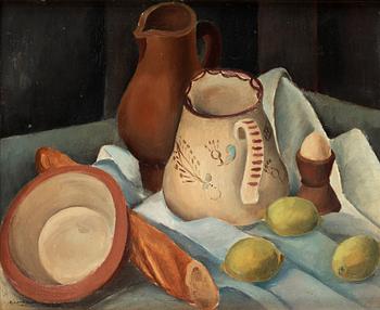 Knut Lundström, Still life with jar and lemons.