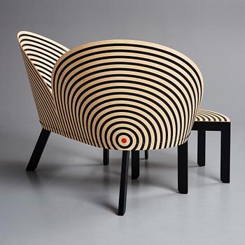 Nanna Ditzel, "Bench for two" modell 2600 & 2601, bänk samt bord, Frederica Stolefabrik, Danmark efter 1989.