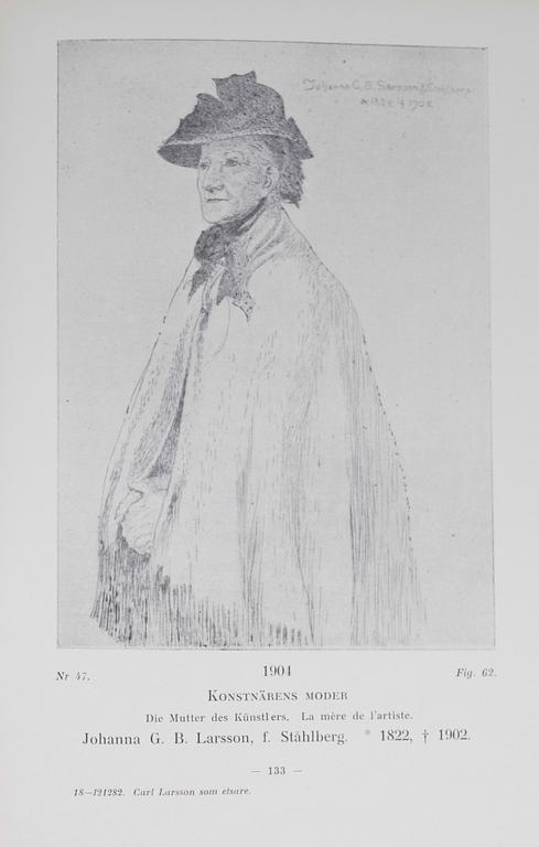BOK: Carl Larsson som Etsare, Axel L Romdahl, SAKF 1913, med originaletsning.