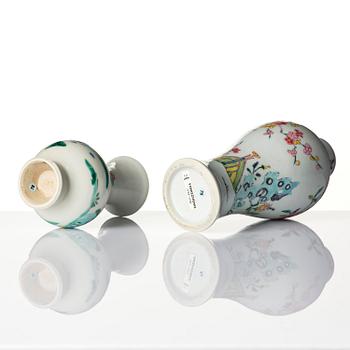 Two famille rose vases, Qing dynasty, Yongzheng (1723-35).