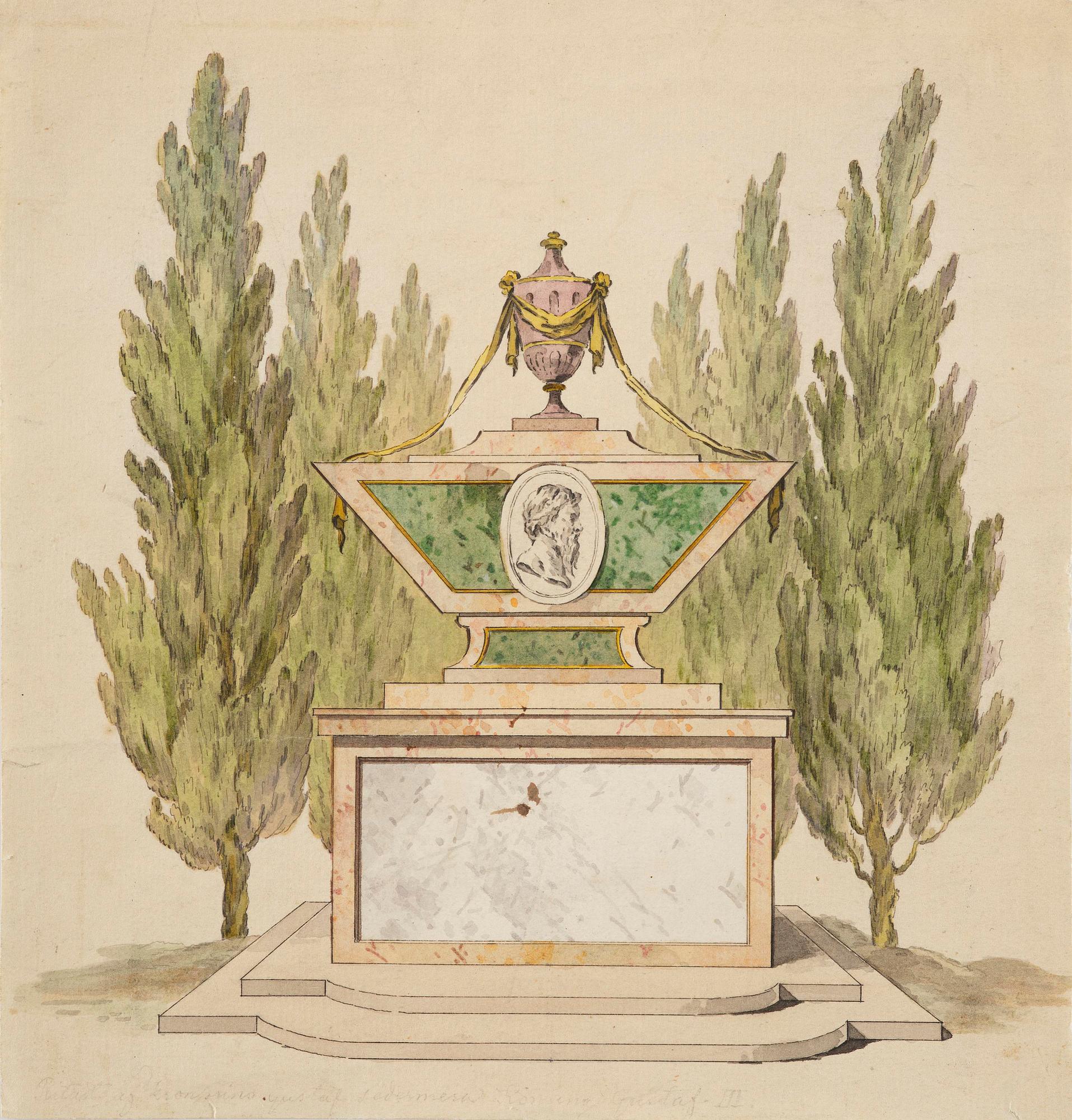 Gustaf III, inscribed, Grave monument.