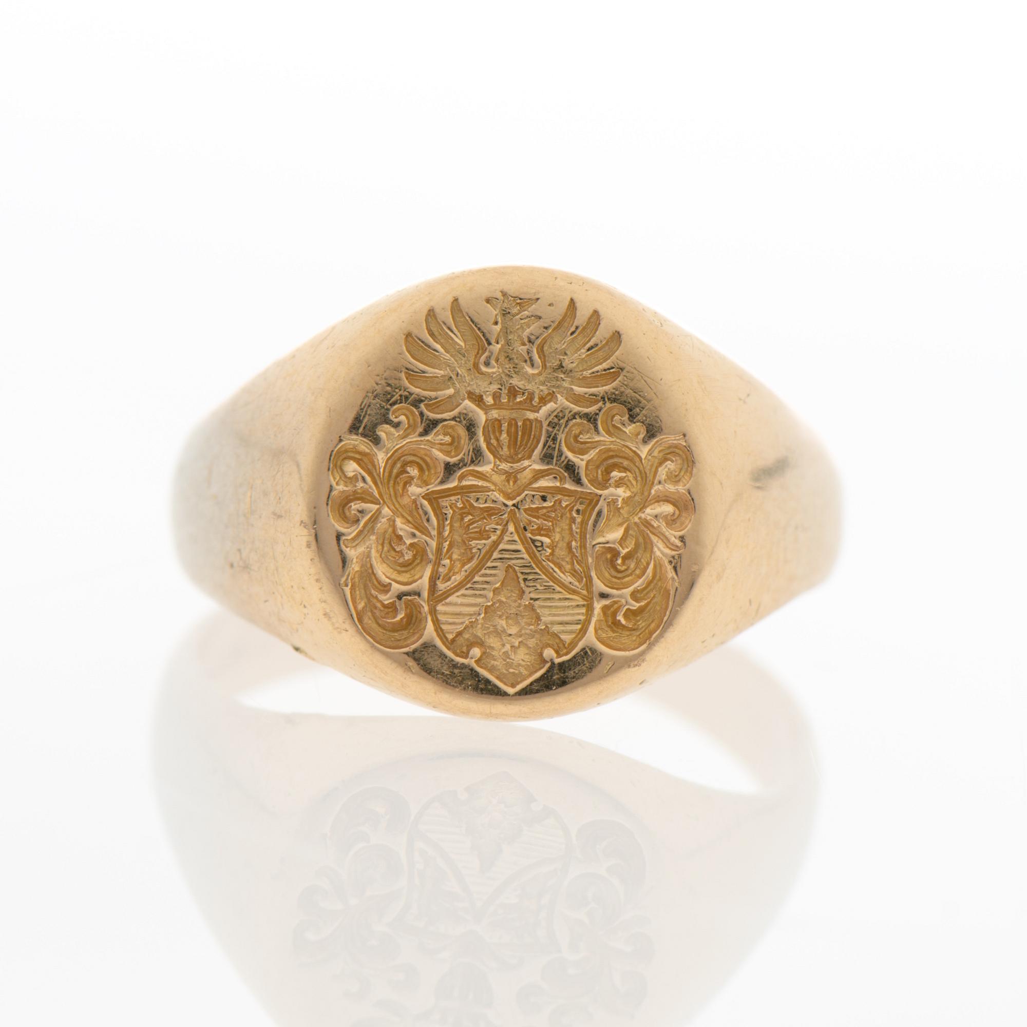 ADELSRING, guld 14 K, släkten Gyllenberg.