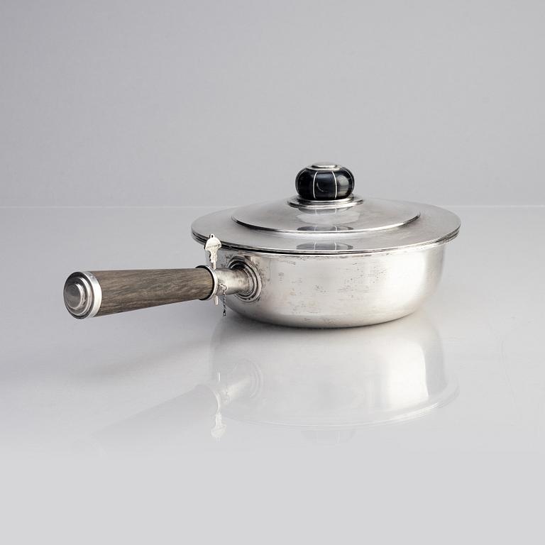 A dish with handle and cover, silver, MGAB, Uppsala, Sweden, 1934.