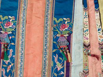 A SKIRT, embroidered silk, height 98 cm (among which 80 cm is silk), China late Qing dynasty (1644-1912).