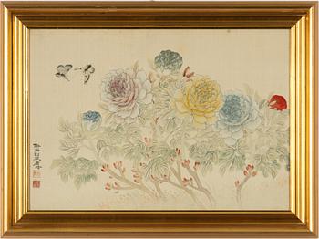 Unidentified artist, Butterflies and peonies, China 20th century.