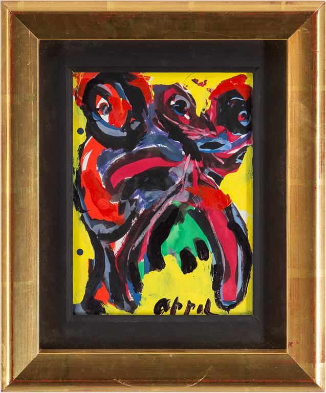 KAREL APPEL, acrylic on paper. Signed Appel.