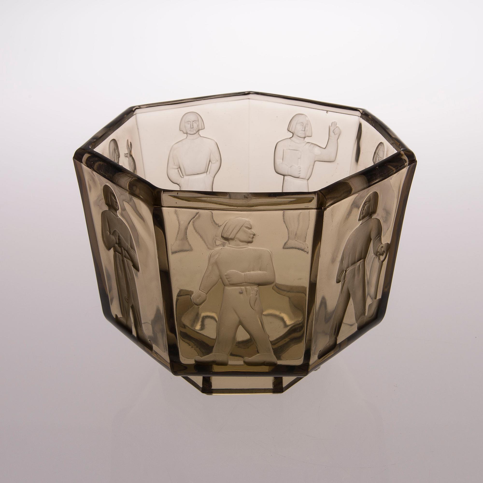 ANTTI SALMENLINNA, MALJA, lasia, "Seitsemän veljestä", Antti Salmenlinna, Riihimäen Lasi, 1930/40-tal.