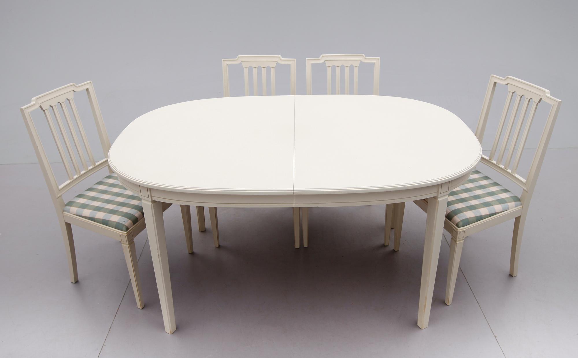 MATGRUPP, 5 delar, gustaviansk stil, 1900/2000-tal.