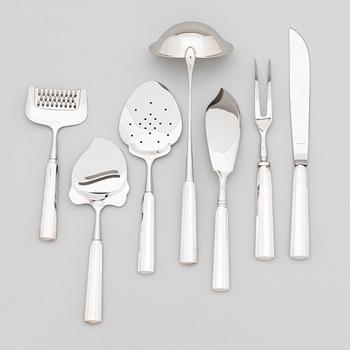 Pekka Piekäinen, Serving cutlery, 7 pcs, silver and stainless steel.