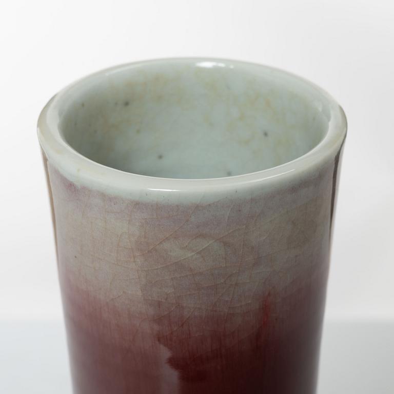 A Chinese sang de boeuf glazed vase, 20th century.