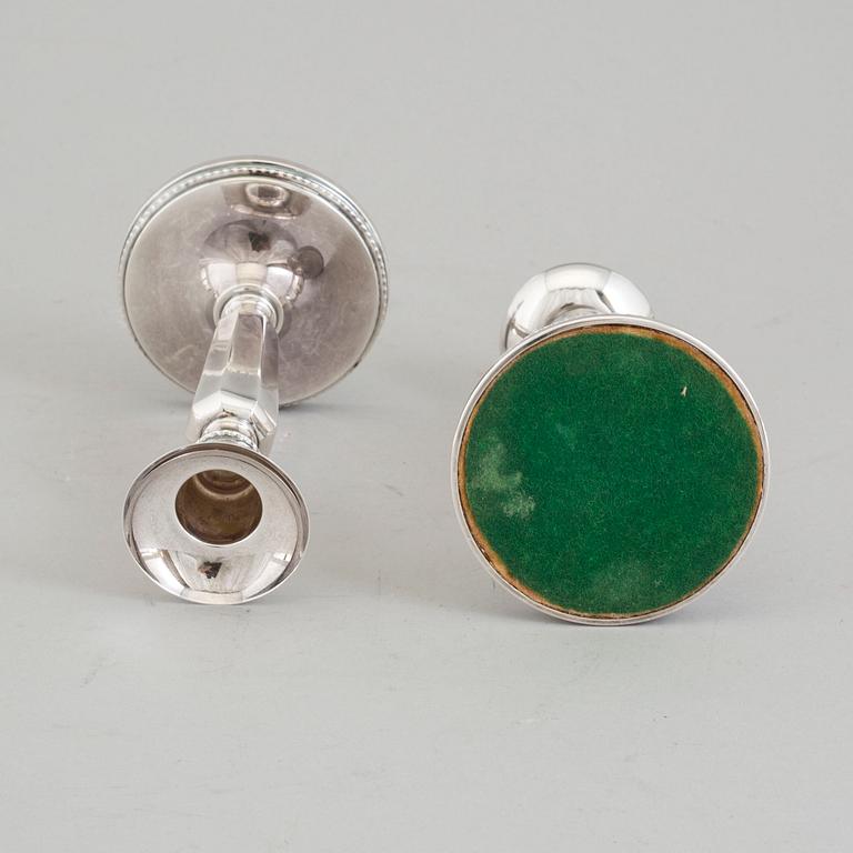 LJUSSTAKAR, ett par, silver, MGAB, Uppsala, 1971.