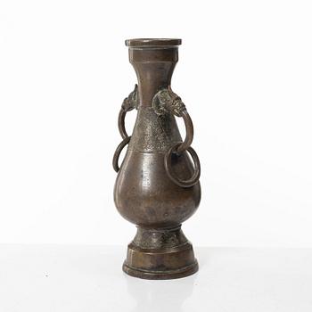 A Chinese bronze vase, Ming dynasty (1368-1644).