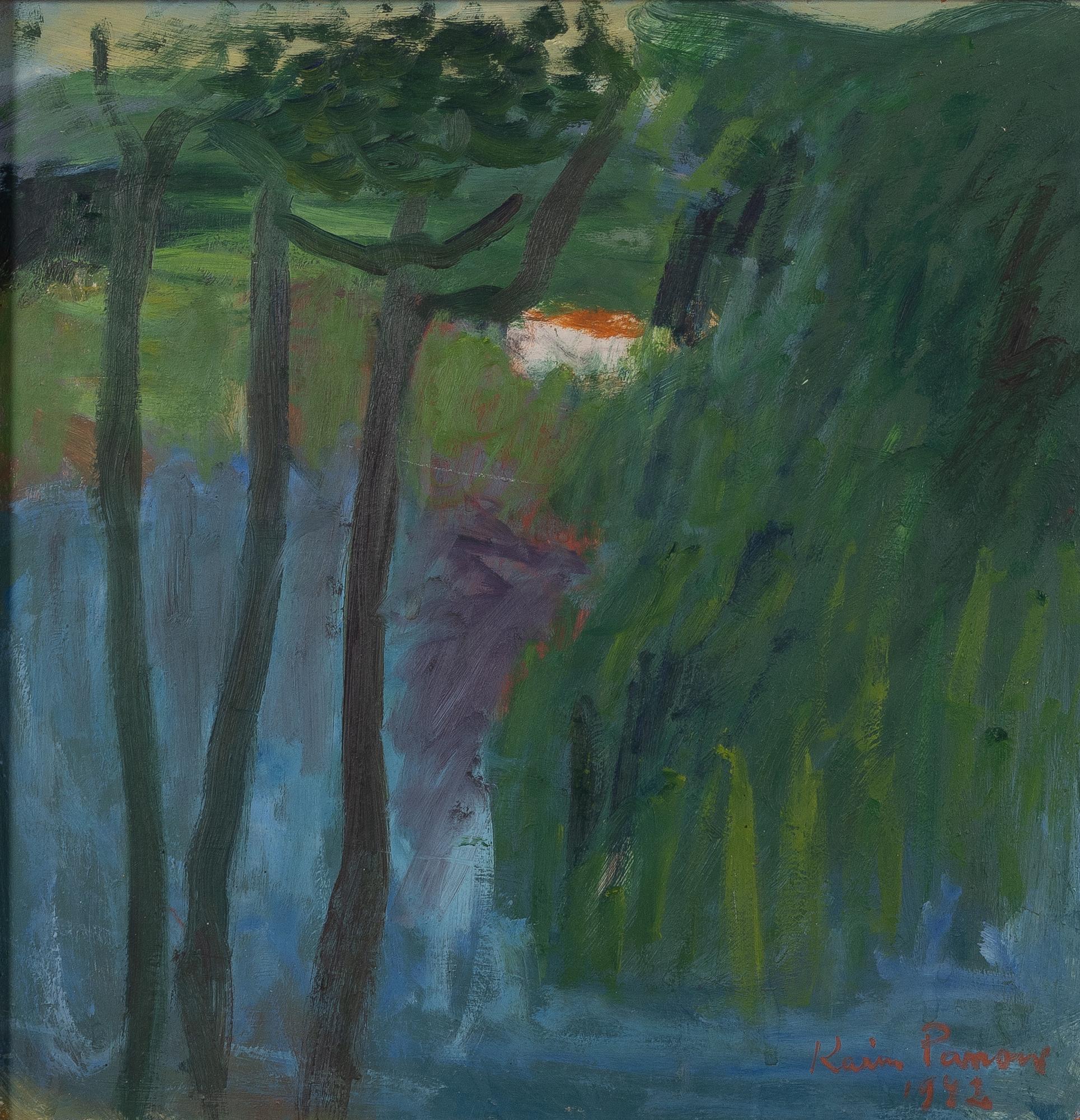 Karin Parrow, White house in a lush landscape.