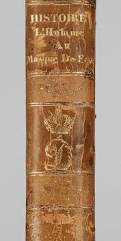 KUNGLIGT BOKBAND, Drottning Desideria av Sverige och Norge, "Histoire de L´Homme au Masque de Fer", J. Delort, Paris 1825.