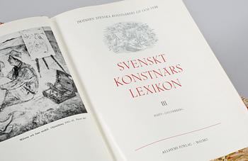 BÖCKER, 5 volymer, Svenskt konstnärslexikon, Allhems förlag, Malmö, omkring 1900-talets mitt.