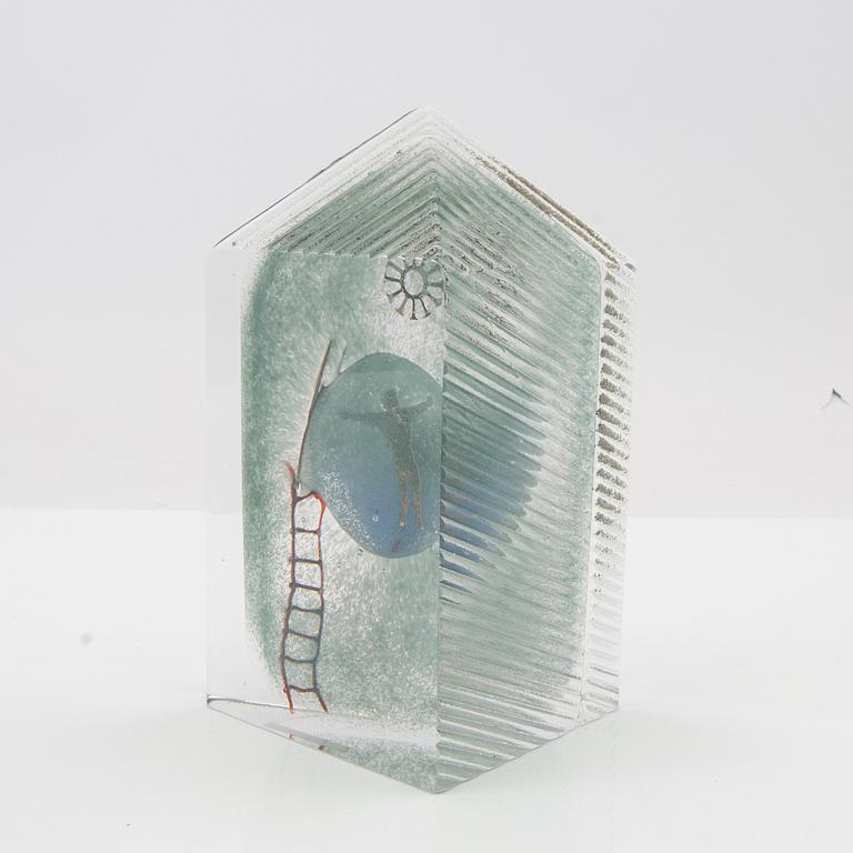 Bertil Vallien, glass sculpture, signed Kosta Boda.